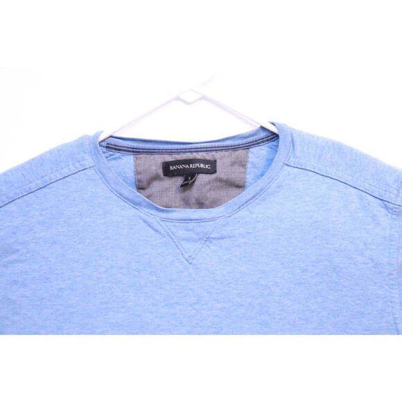 Banana Republic Mens Small Duofold Crewneck Sweater Knit Top Long Sleeve Blue - Picture 2 of 8